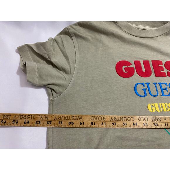 Vintage Guess Originals Small T shirt Spellout Triangle Mens 22x27 - Picture 3 of 11